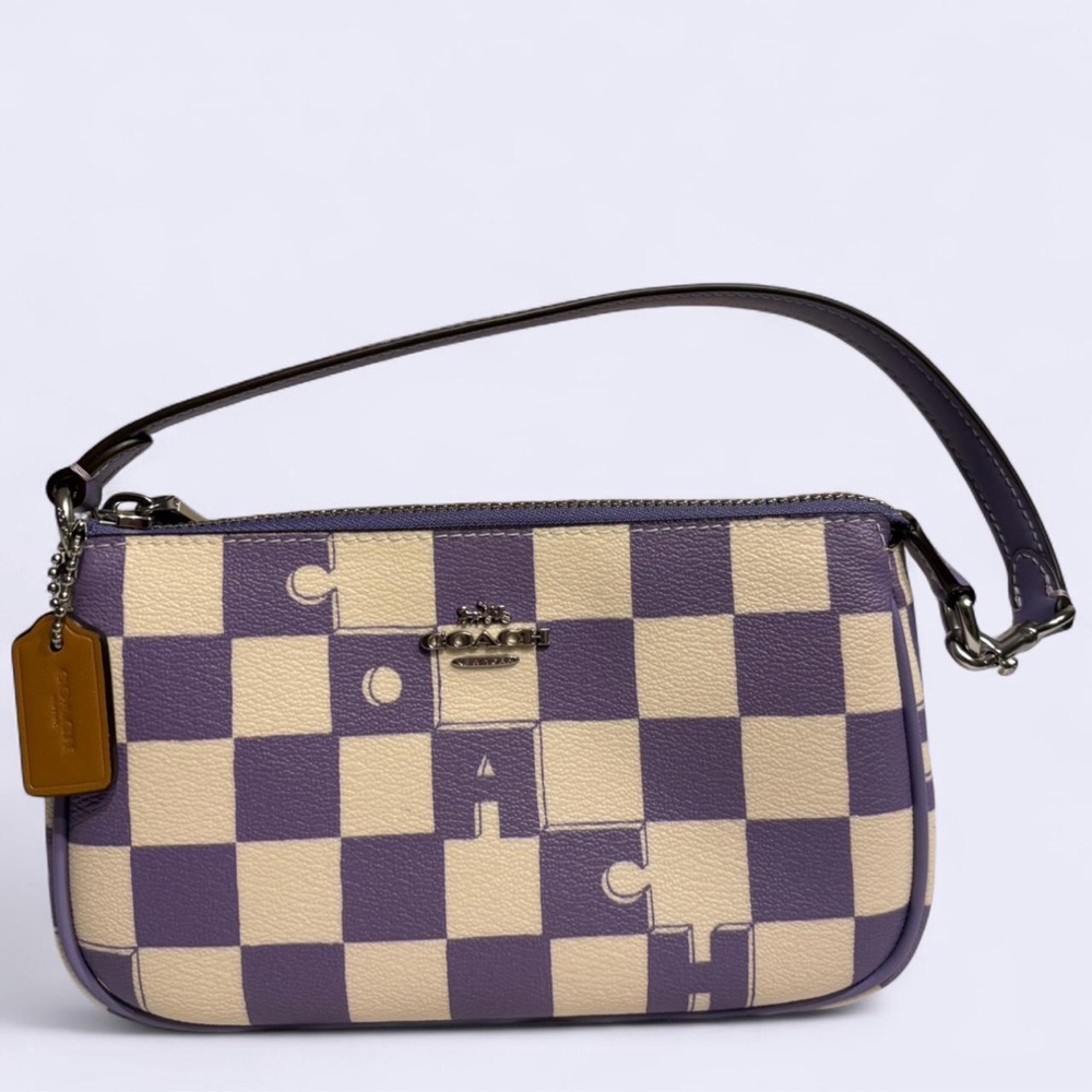 COACH Nolita 19 Checkerboard Print Coated Canvas & Leather Handbag NWT